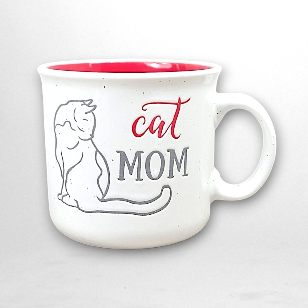 🆑️ CLEARANCE Fig & Fern Cat Mom Mug with Red Interior - NWT